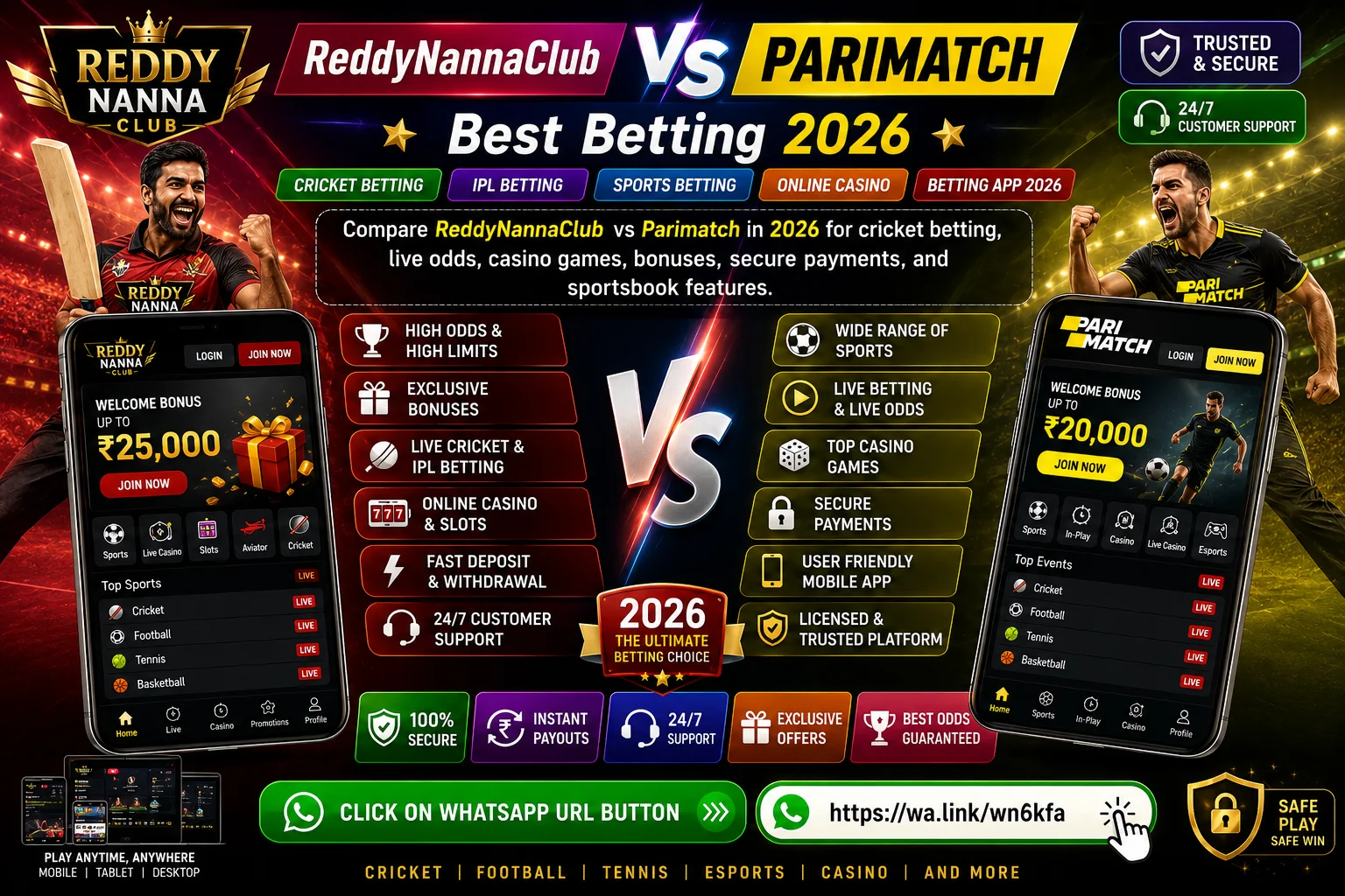 ReddyNannaClub vs Parimatch: Best Betting Site 2026